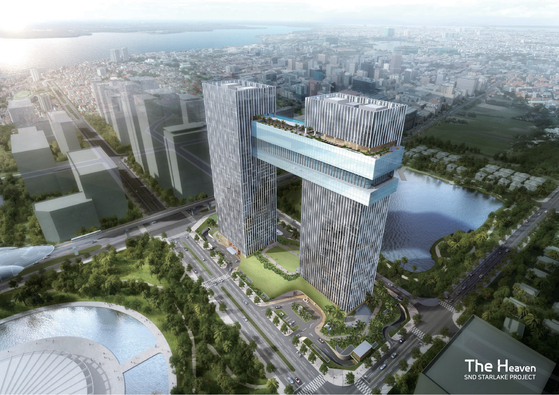 Rendered image of SND Starlake Project that Lotte Engineering & Construction is building in Hanoi, Vietnam. The Korean construction firm is planning to break ground in October. [LOTTE ENGINEERING & CONSTRUCTION]
