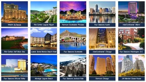 Images of the 15 luxury hotels in the United States that were slated to be sold to Mirae Asset Global Investments. [Mirae Asset Global Investments]