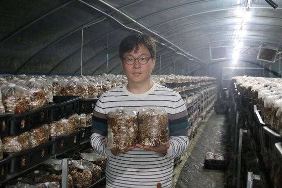  Mushroom Farm that Sells Dreams CEO Lee Kwang-nam holds some mushrooms. [RETURN2FARM] 