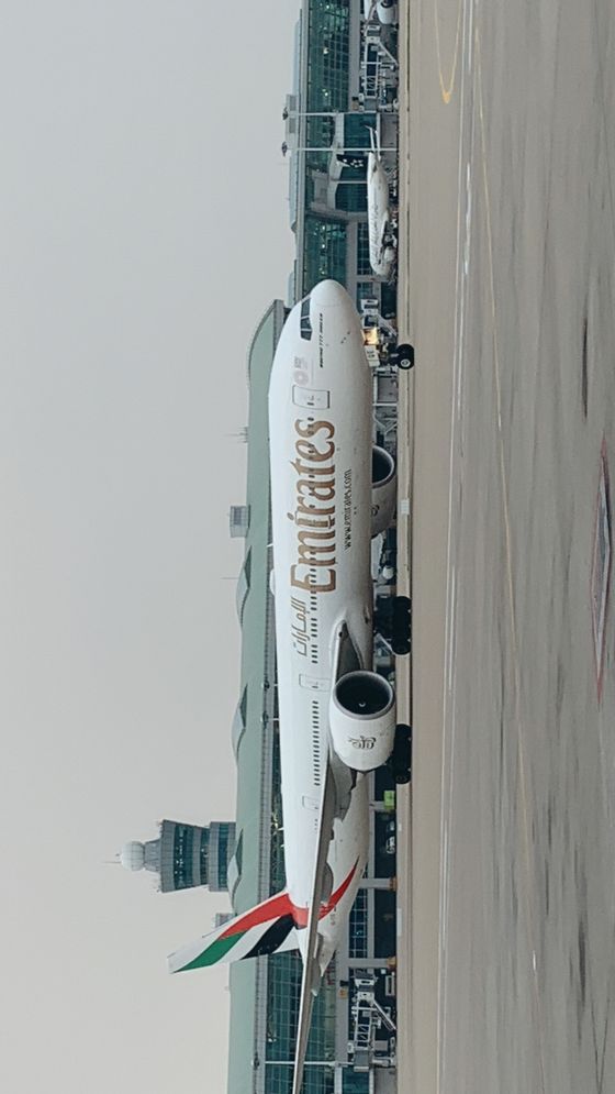 An Emirates aircraft arriving at Incheon International Airport. [EMIRATES]
