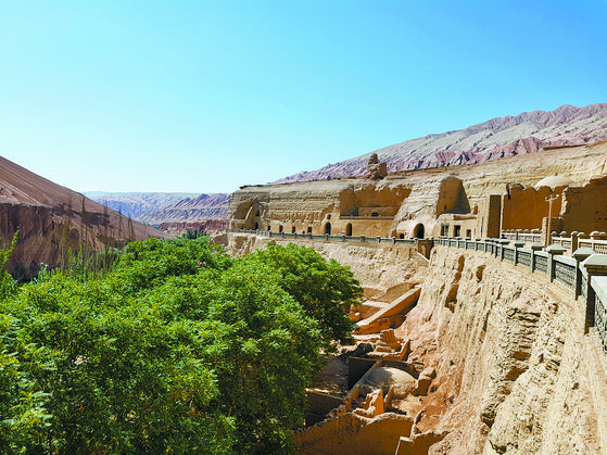The Bezeklik Caves of Turpan, a city on the Silk Road, east of Xinjiang, China. [CHANGBI]
