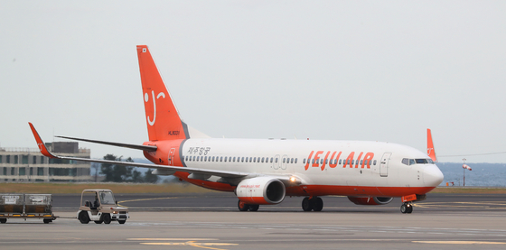 Jeju Air aircraft is seen at Jeju International Airport in December. [NEWS1]