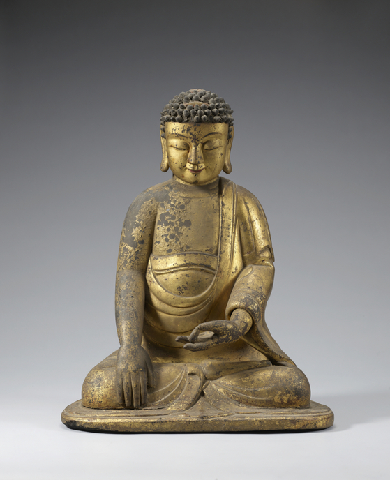 The Wooden Shakyamuni Buddha of the Joseon Dynasty (1392-1910). [NATIONAL MUSEUM OF KOREA]