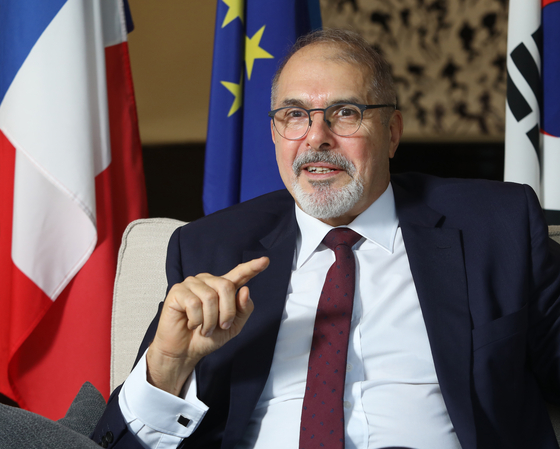 Philippe Lefort, ambassador of France to Korea, speaks with the Korea JoongAng Daily at his residence in central Seoul on Sept. 22. [PARK SANG-MOON]