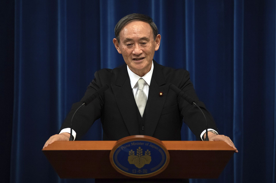Japanese Prime Minister Yoshihide Suga [AP/YONHAP]