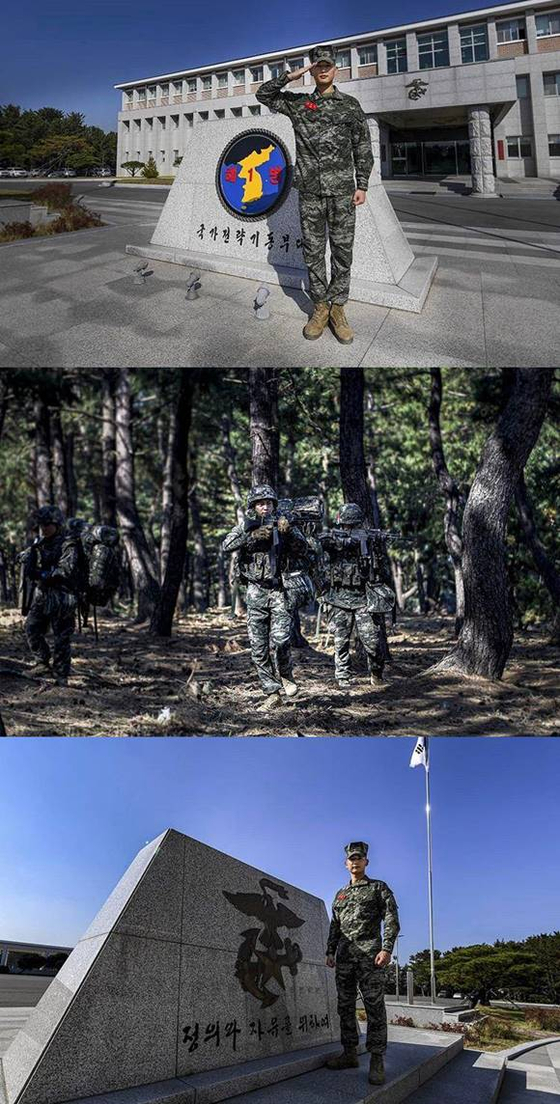 Pictures of Minho uploaded on Marine Corps' official Instagram page. [SCREEN CAPTURE]