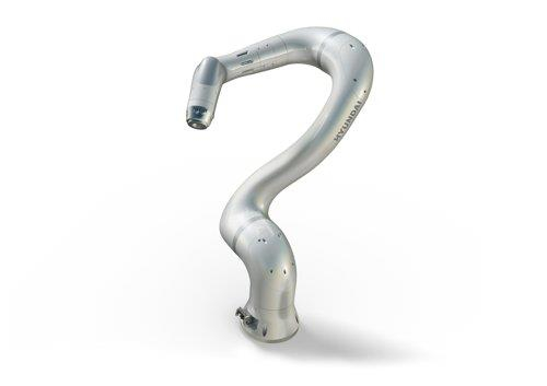 A collaborative robot manufactured by Hyundai Robotics. Collaborative robots are designed to directly interact with humans at a shared workspace. [HYUNDAI ROBOTICS]