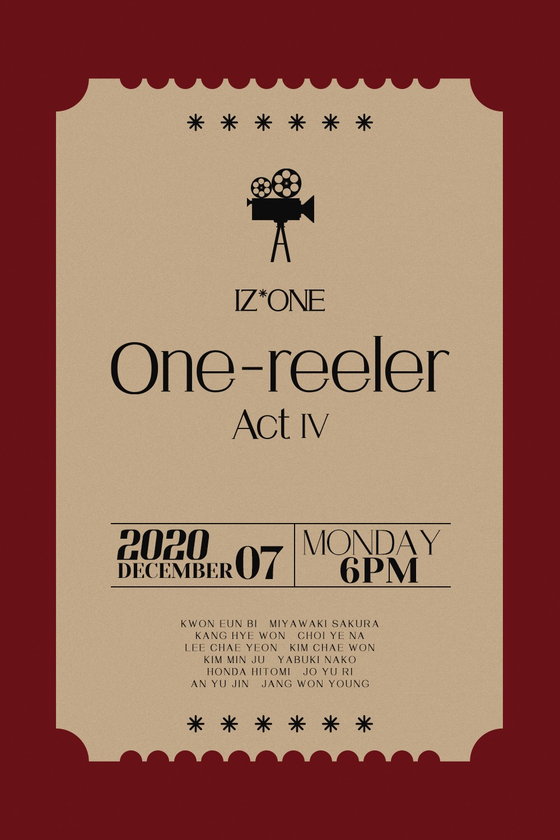The official image for IZ*ONE's upcoming EP ″One-reeler″ [SWING ENTERTAINMENT]