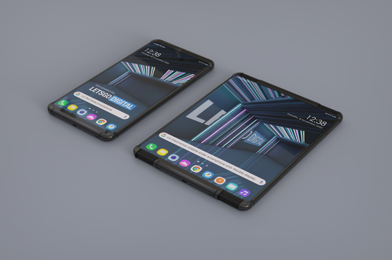 Renderings created by LetsGoDigital for a possible LG Electronics rollable phone. [LETSGODIGITAL]