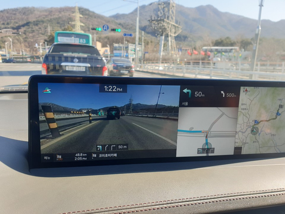 The augmented reality navigation system inside GV70. [JIN EUN-SOO]