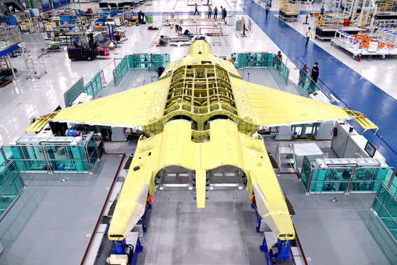 The Defense Acquisition Program Administration says a prototype of the KF-X fighter bomber has entered the final phase of assembly for public debut in 2021. [DAPA] 