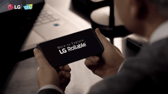 LG Rollable seen during LG Electronics' 2021 CES presentation on Monday. [LG ELECTRONICS]