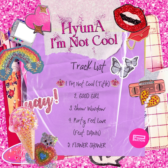 The tracklist for HyunA's upcoming EP ″I'm Not Cool″ to drop on Jan. 28. [P NATION]