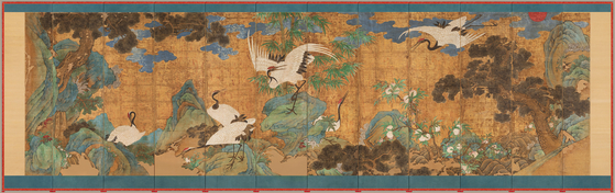 After 16 months of conservation work, the "Sea, Cranes, and Peaches" painting will return to the Dayton Art Institute in Ohio later this month. [CULTURAL HERITAGE ADMINISTRATION]