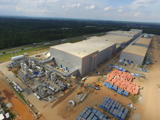 An aerial shot of SK Innovation's battery plant in Georgia, last year. [SK INNOVATION]