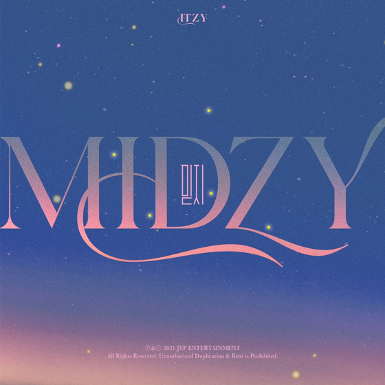 The cover image for ITZY's upcoming track ″MIDZY″ [JYP ENTERTAINMENT]