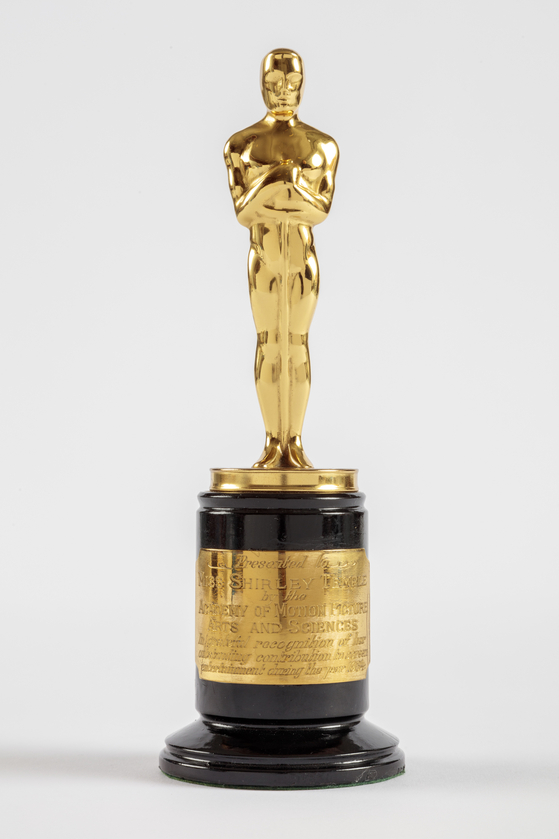 The Oscar statuette presented to Charles Rosher for "Sunrise" (1927). [ACADEMY MUSEUM FOUNDATION]