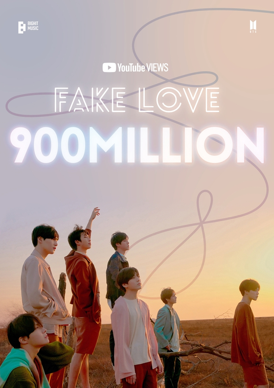 BTS's ″Fake Love″ surpassed 900 million views on YouTube on Thursday. [BIG HIT MUSIC]