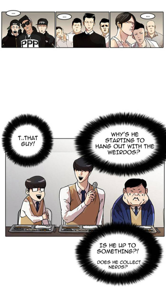 Scenes from the English version of "Lookism" by Pak Tae-jun shows the main character Daniel hang out with the "weirdos." [SCREEN CAPTURE]