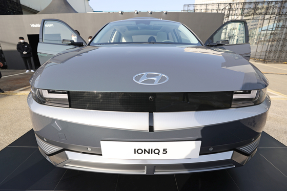 Hyundai Motor's Ioniq5 on display in Yongsan in March [YONHAP]