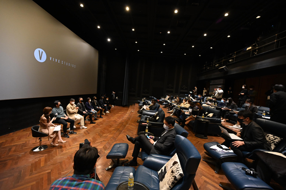 The "Vive Studios VIT Launch Screening” on April 30 at CGV Cheongdam Cinecity in Gangnam District, southern Seoul. [VIVE STUDIOS]