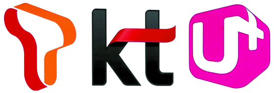 Logos of three telecom companies [SKT, KT, LG U+]