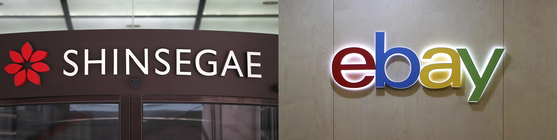 Logos of Shinsegae and eBay. Shinsegae Group's Emart has agreed to buy eBay Korea. [NEWS1]