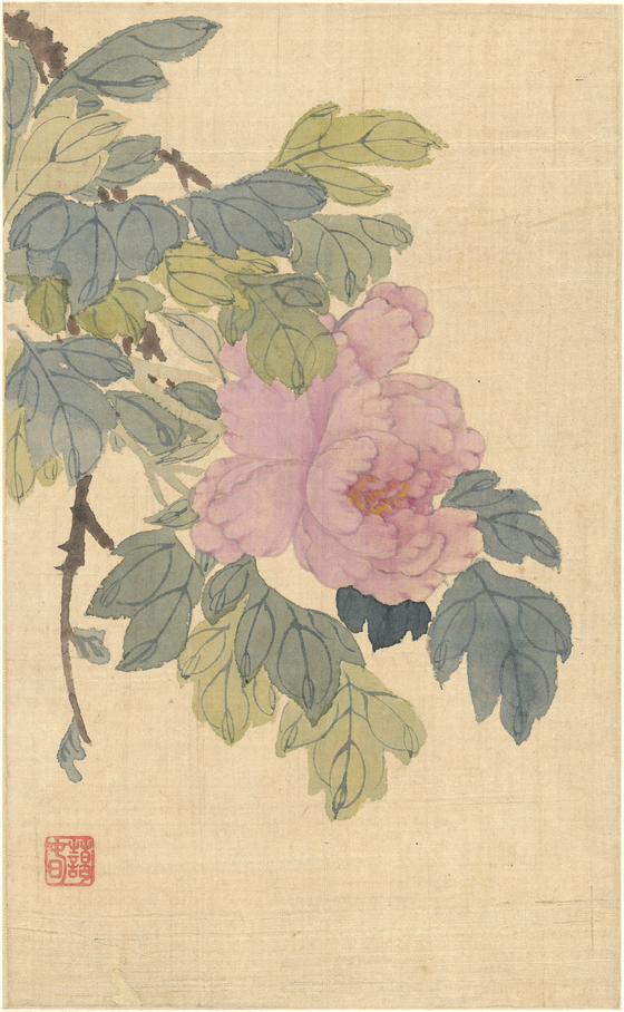 "A Peony from the Paintings of Landscapes and Flowers” by Shin Myeong-yeon (1808-86) [CULTURAL HERITAGE ADMINISTRATION]
