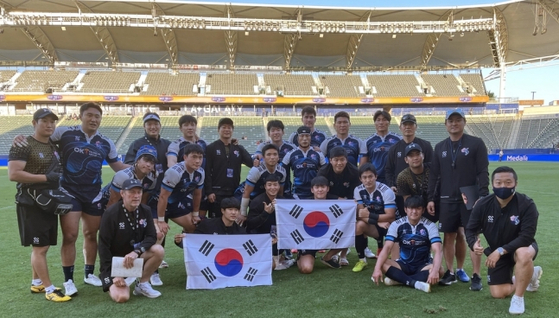 The Korean rugby sevens team [KOREA RUGBY UNION]