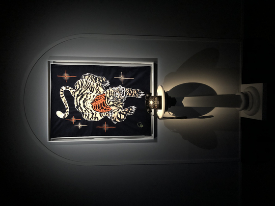 This painting of a tiger is exclusive to the Seoul edition of the exhibition. [SHIN MIN-HEE]