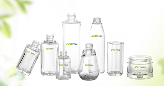 SK Chemicals makes cosmetic containers made of chemically recycled plastics in which this case is glycolmodified polyethylene terephthalate also known as PETG. [SK CHEMICALS]