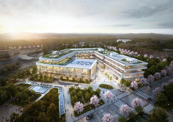 Computer rendered image of the Korea Institute of Energy Technology (KENTECH) in Naju, South Jeolla. Campus construction started in June, and the first phase of four phases will be finished before the first school year starts in March 2022. [KENTECH]