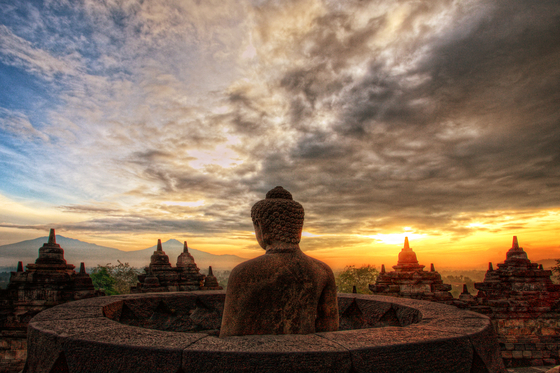 The temple compounds during a sunset [BOROBUDUR PARK MANAGEMENT]