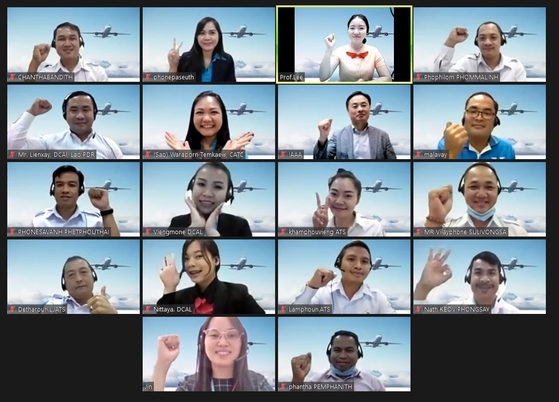 Airport officials from Thailand and Laos attending a video conference as part of an education program on security system management conducted by Incheon International Airport. The program was held between Aug. 30 and Sept. 3. [INCHEON INTERNATONAL AIRPORT]