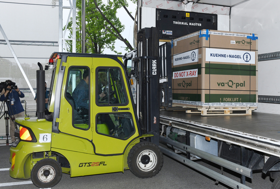 A forklift removes cargo from a truck. Forklift certification was a sought after skill between 2018 and 2020.  