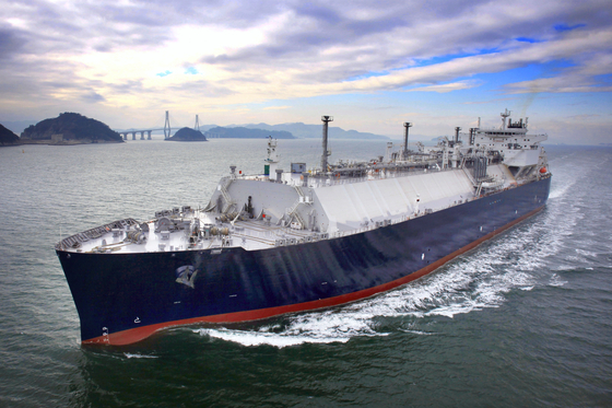 A liquefied natural gas (LNG) carrier built by Samsung Heavy Industries. [SAMSUNG HEAVY INDUSTRIES]