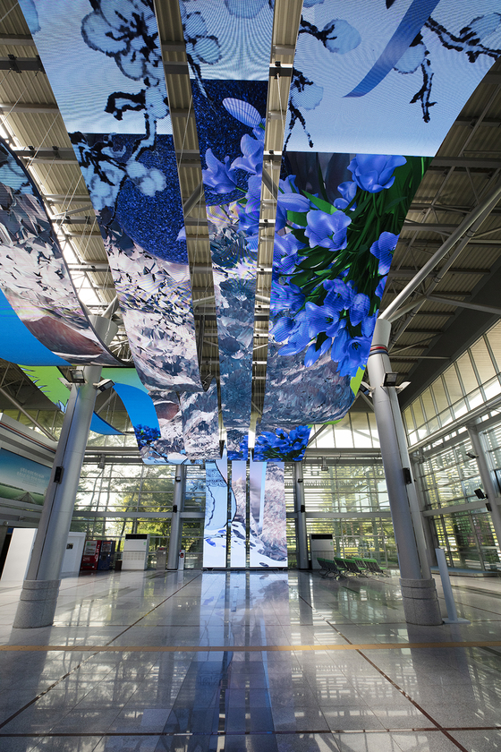 Ye Seung Lee’s media art installed at Dorasan Station as part of he DMZ Art and Peace Platform exhibition [KIM SAN]