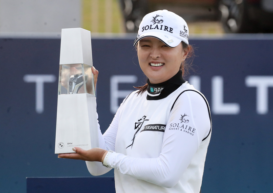 Ko Jin-young poses after winning the BMW Championship in Busan on Oct. 24. [NEWS1]