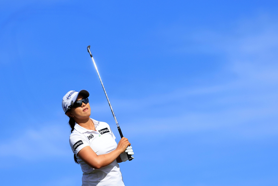 Kim Sei-young plays a shot on the 12th hole during the final round of the Pelican Women's Championship at Pelican Golf Club on Sunday in Belleair, Florida. [GETTY IMAGES/AFP/YONHAP]