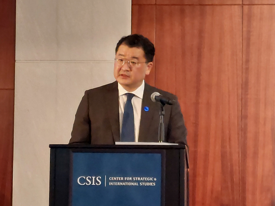 Seoul's First Vice Foreign Minister Choi Jong-kun speaks at the South Korea-U.S. Strategic Forum held at the Center for Strategic and International Studies (CSIS) think tank in Washington on Nov. 15. [NEWS1]