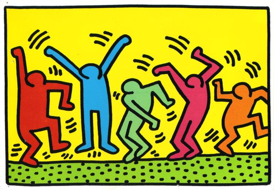 ″Untitled (Dance)″(1987) by Keith Haring  [WIKIART]