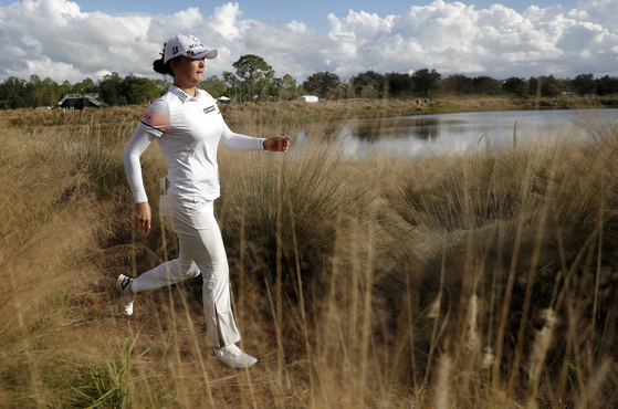 Ko Jin-young walks on the 18th hole during the final round of the CME Group Tour Championship at Tiburon Golf Club on Sunday in Naples, Florida. [AFP/YONHAP]