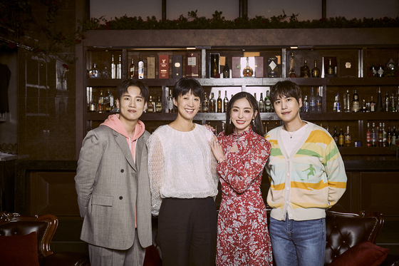 A celebrity panel will be starred on Netflix's ″Single's Inferno," from left: Hanhae, Hong Jin-kyung, Lee Da-hee and Kyuhyun. [NETFLIX]