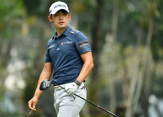 Kim Bi-o looks on during the final round of the Blue Canyon Championship golf tournament at the Blue Canyon Country Club in Phuket, Thailand, on Sunday. [AFP/YONHAP]