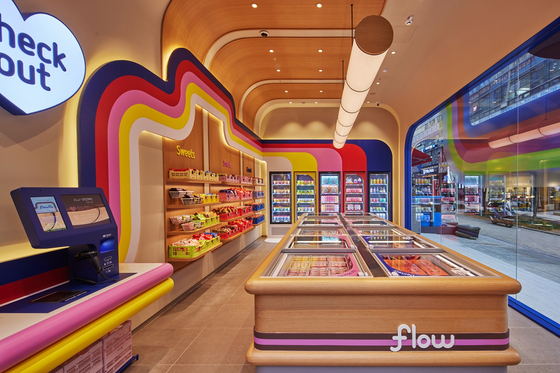 Baskin Robbins’ first unmanned store, dubbed “flow,” opened in Wirye New Town in Seongnam, Gyeonggi on Thursday. [SPC GROUP]