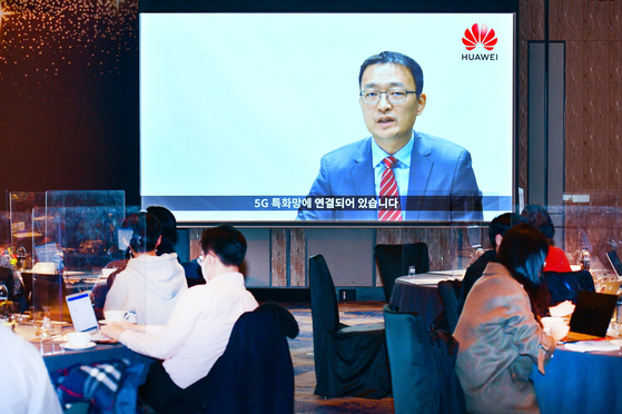 Karl Song, vice president of corporate communication at Huawei Global, urged the U.S. to stop restrictions on Chinese businesses to bring life back to the global economy in a video message to the Korean press on Wednesday. [HUAWEI]