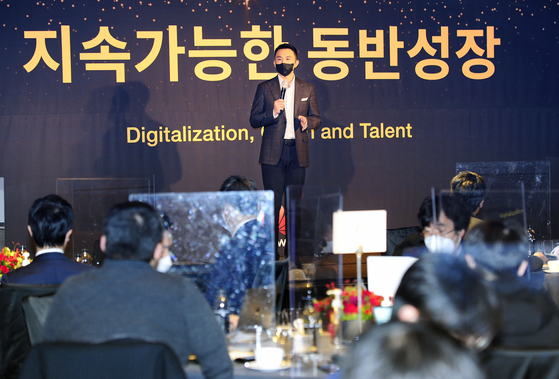 Sun Luyuan, CEO of Huawei Korea, speaks during the press conference held on Wednesday in central Seoul. [HUAWEI]
