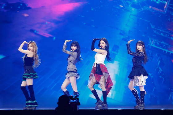 Girl group aespa performs its hit song "Next Level" (2021). [CJ ENM]