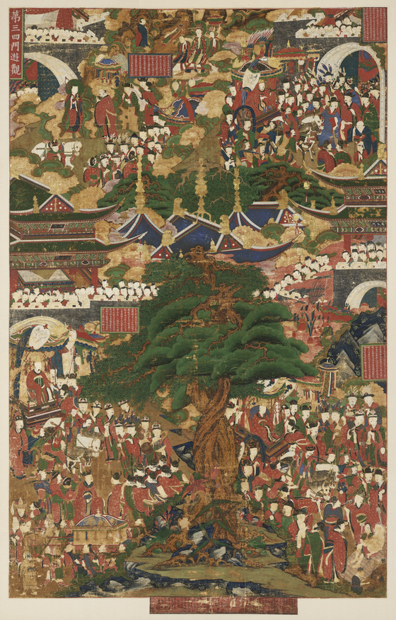 The Eight Great Events of the Life of the Buddha from Tongdo Temple (The Birth of the Buddha in Lumbini) [NATIONAL MUSEUM OF KOREA]