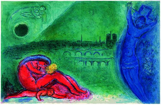 ″Quai de la Tournelle〈Regards sur Paris〉″ (1960) ⓒ Marc Chagall / ADAGP, Paris - SACK, Seoul, 2021 [MY ART MUSEUM]